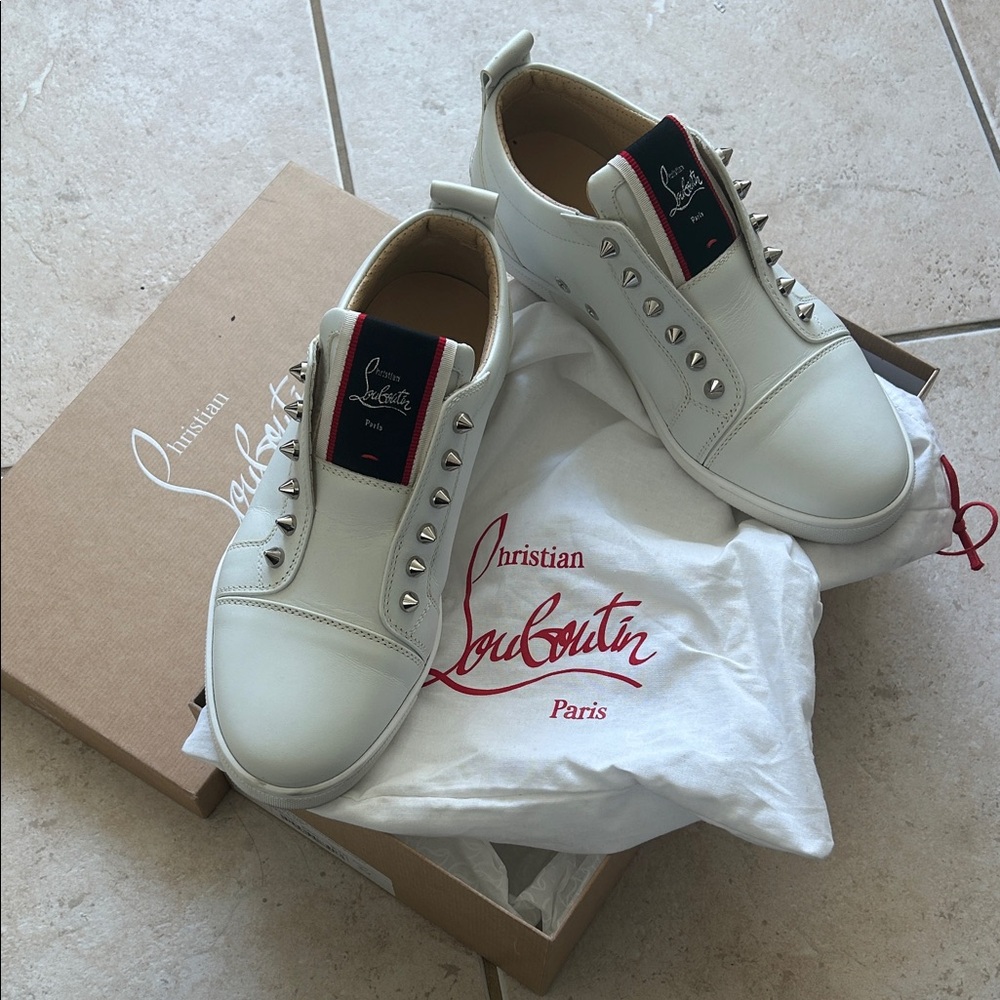 Christian Louboutin White F.A.V Fique A Vontade Sneakers